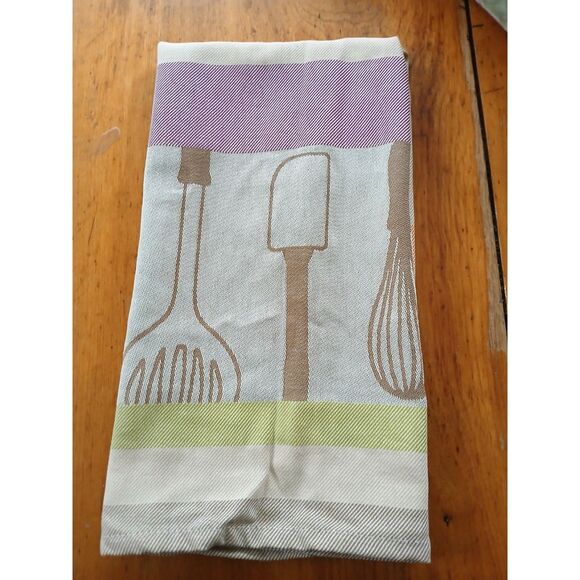 New Style Happy pair kitchen towels cotton made Portugal soft neutral tones - Picture 1 of 3